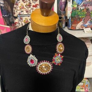 Vibrant Gemstone Necklace with Gold Accents